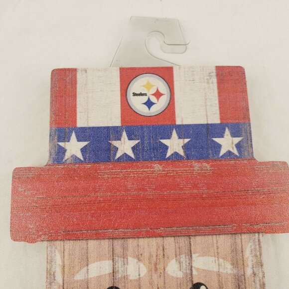 NFL Pittsburgh Steelers Uncle Sam Wooden Sign Americana Patriotic Decor - Picture 3 of 6